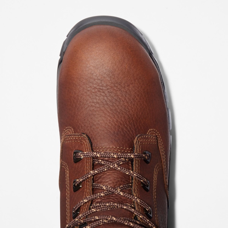 Brown Full-Grain Timberland Ireland Men's Pro Helix 6 Alloy Toe Waterproof Work Boot