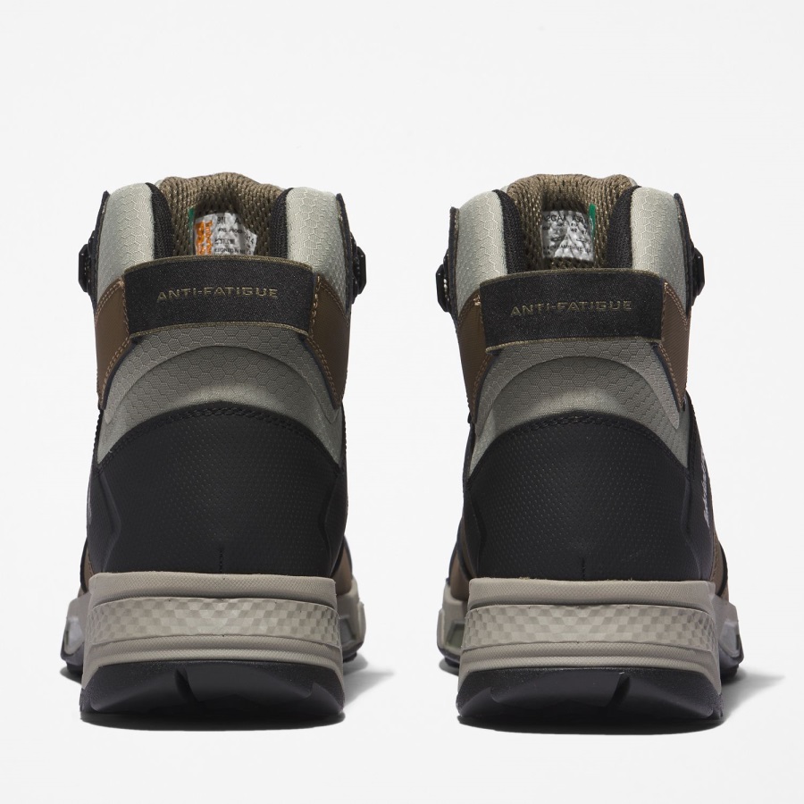 Brown/Green Timberland Ireland Men's Switchback Waterproof Soft-Toe Work Boots