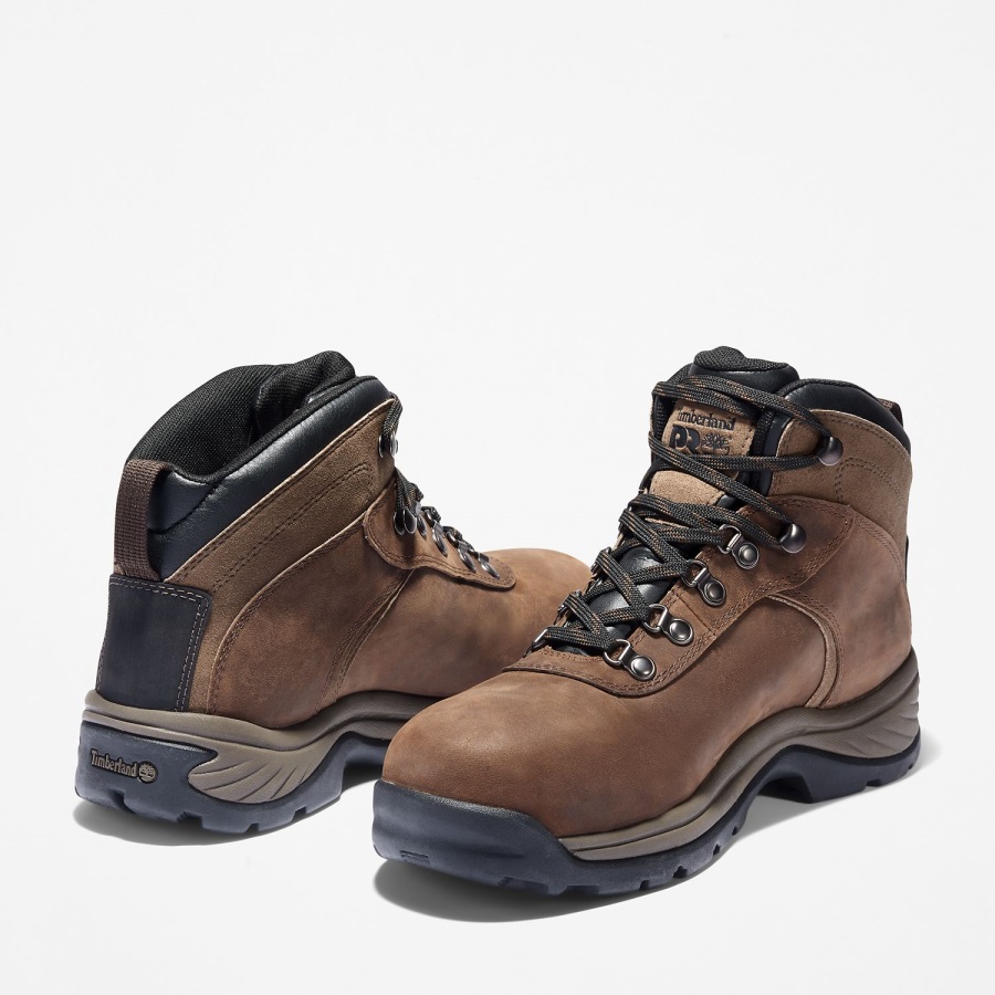 Brown Nubuck Leather Men's Flume Work Steel Toe Waterproof Work Boot Timberland Ireland