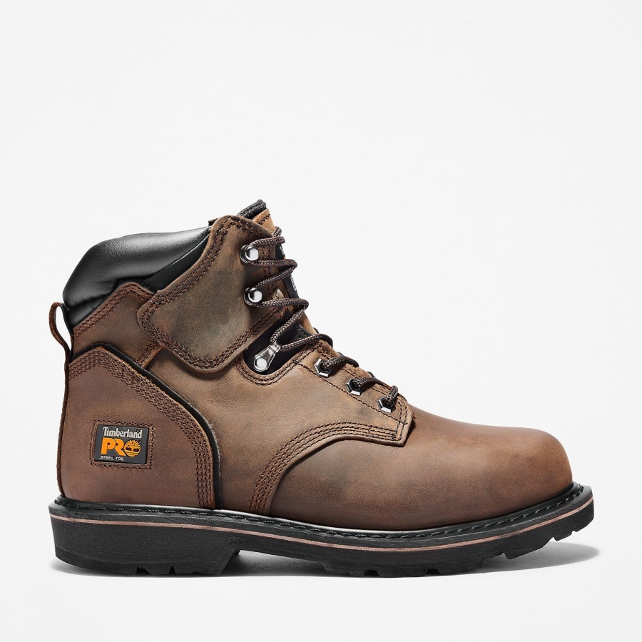 Brown Nubuck Timberland Ireland Men's Pit Boss 6 Steel Toe Work Boot