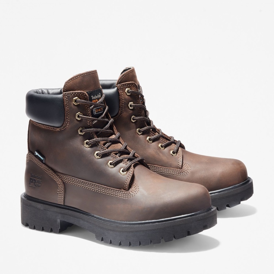Brown Oiled Full-Grain Timberland Ireland Men's Direct Attach 6 Waterproof Work Boot