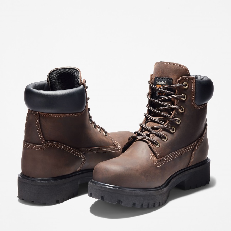 Brown Oiled Full-Grain Timberland Ireland Men's Direct Attach 6 Waterproof Work Boot