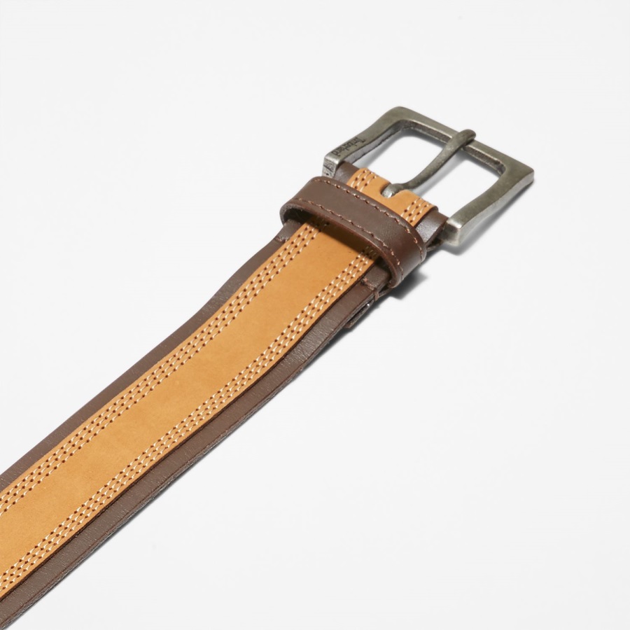 Brown Timberland Ireland Men's 38Mm Wheat-Overlay Belt