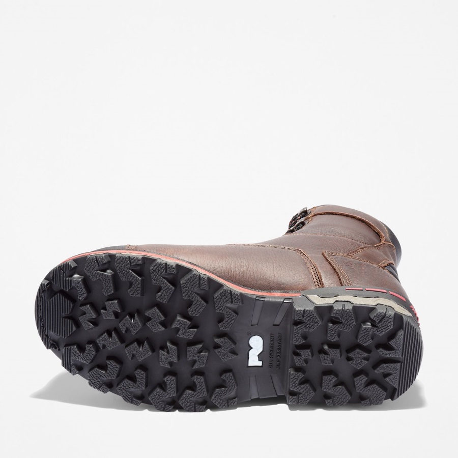 Brown Tumbled Leather Timberland Ireland Men's Boondock 8 Composite Toe Waterproof Work Boot