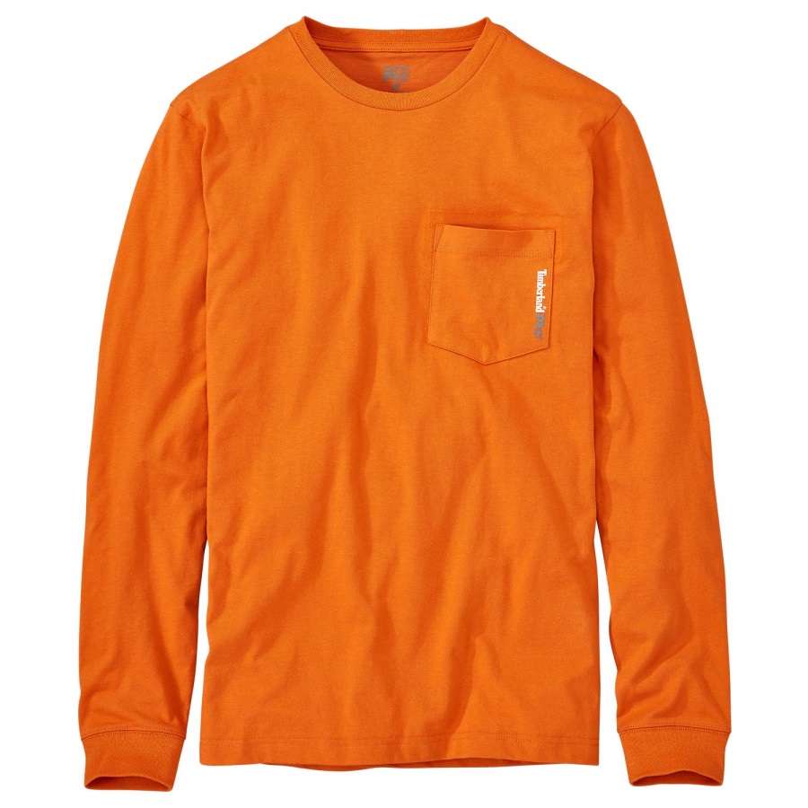 Burnt Orange Men's Pro Long Sleeve Base Plate Wicking T-Shirt Timberland Ireland