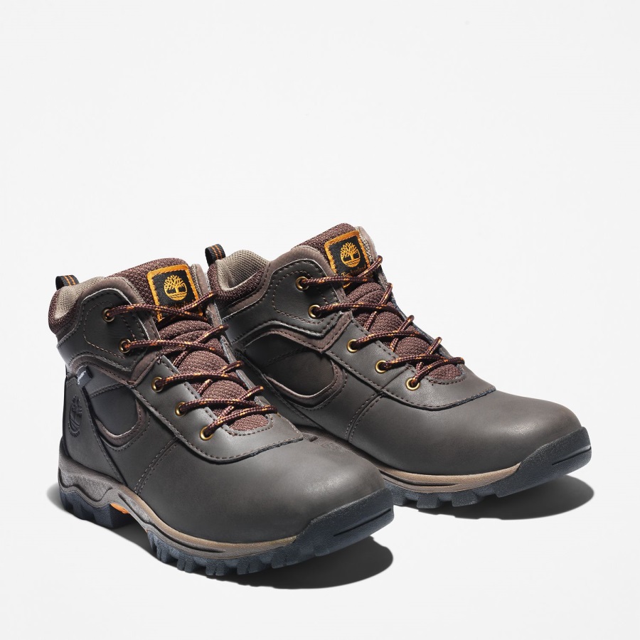 Dark Brown Full-Grain Junior Mt Maddsen Waterproof Hiking Boots Timberland Ireland