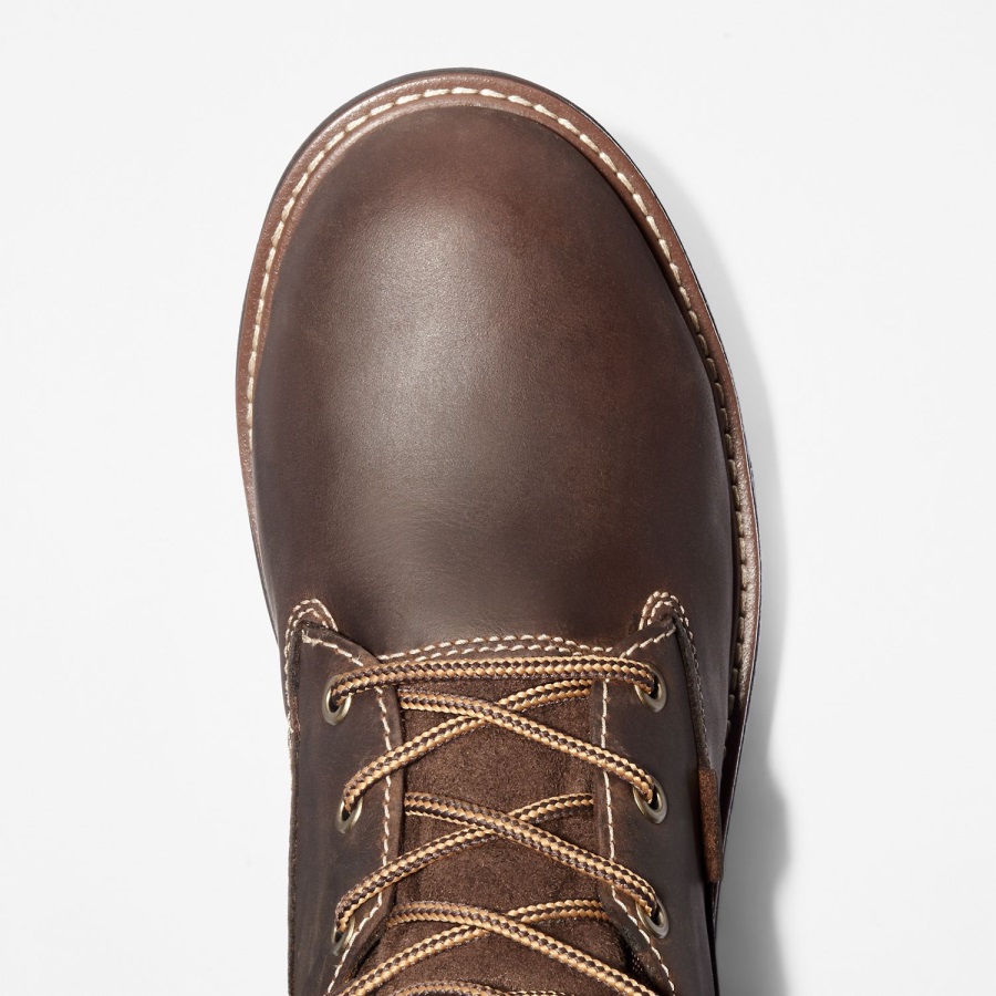 Dark Brown Full-Grain Timberland Ireland Women's Hightower 6 Alloy Toe Waterproof Work Boot