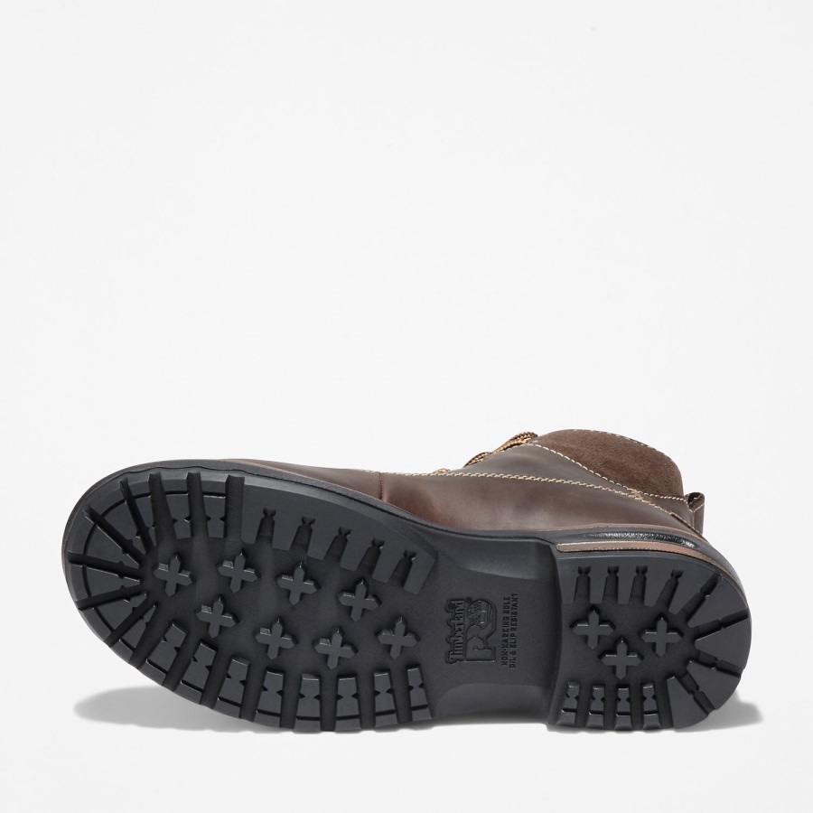 Dark Brown Full-Grain Timberland Ireland Women's Hightower 6 Alloy Toe Waterproof Work Boot