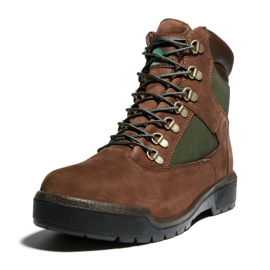 Dark Brown Nubuck Timberland Ireland Men's 6-Inch Waterproof Field Boots