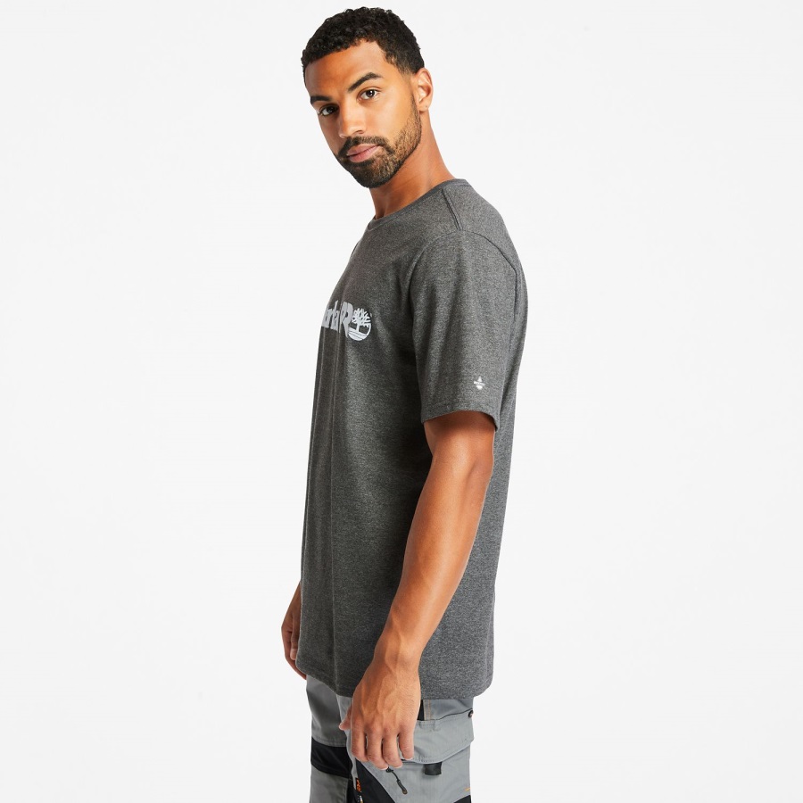 Dark Charcoal Heather Men's Pro Base Plate Short-Sleeve Logo T-Shirt Timberland Ireland