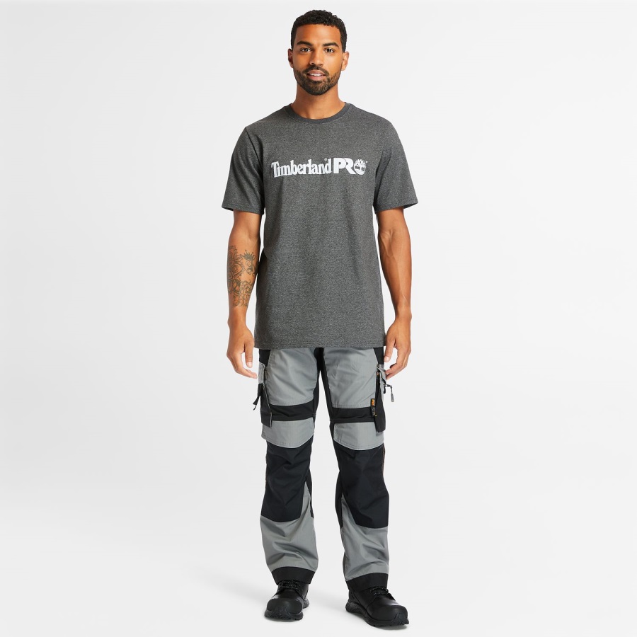 Dark Charcoal Heather Timberland Ireland Men's Pro Base Plate Short-Sleeve Logo T-Shirt