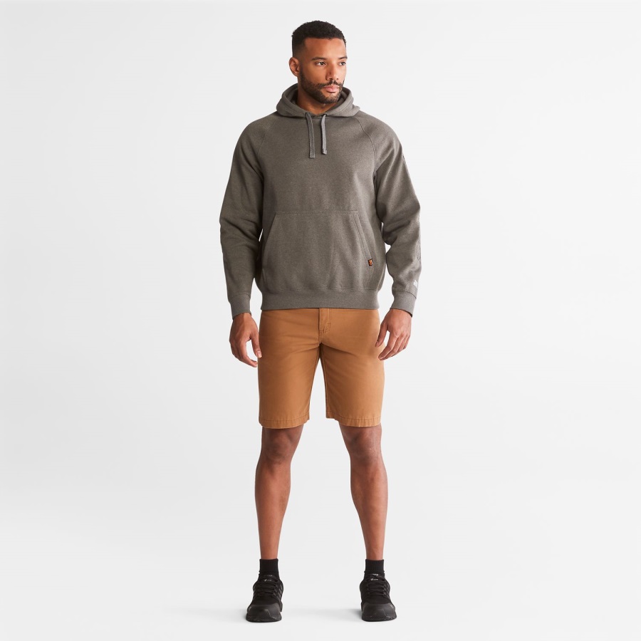Dark Charcoal Heather Timberland Ireland Men's Pro Hood Honcho Sport Embossed Logo Pullover Hoodie
