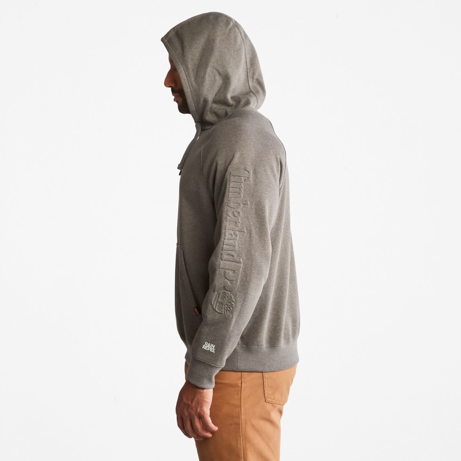 Dark Charcoal Heather Timberland Ireland Men's Pro Hood Honcho Sport Embossed Logo Pullover Hoodie