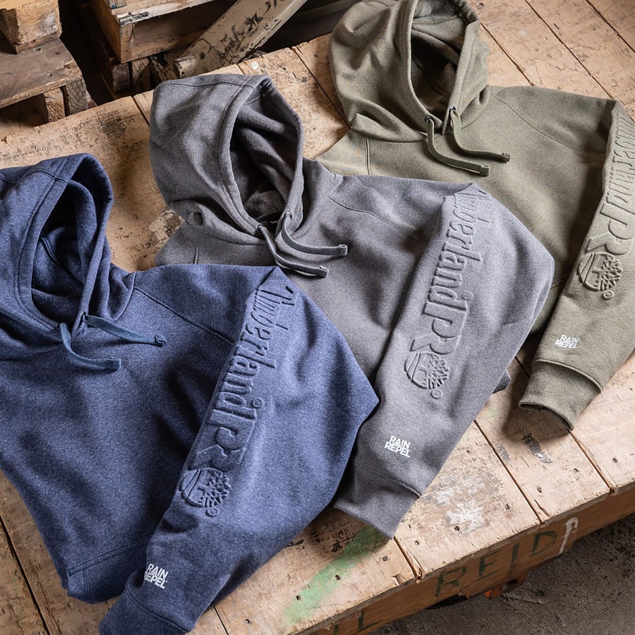Dark Charcoal Heather Timberland Ireland Men's Pro Hood Honcho Sport Embossed Logo Pullover Hoodie