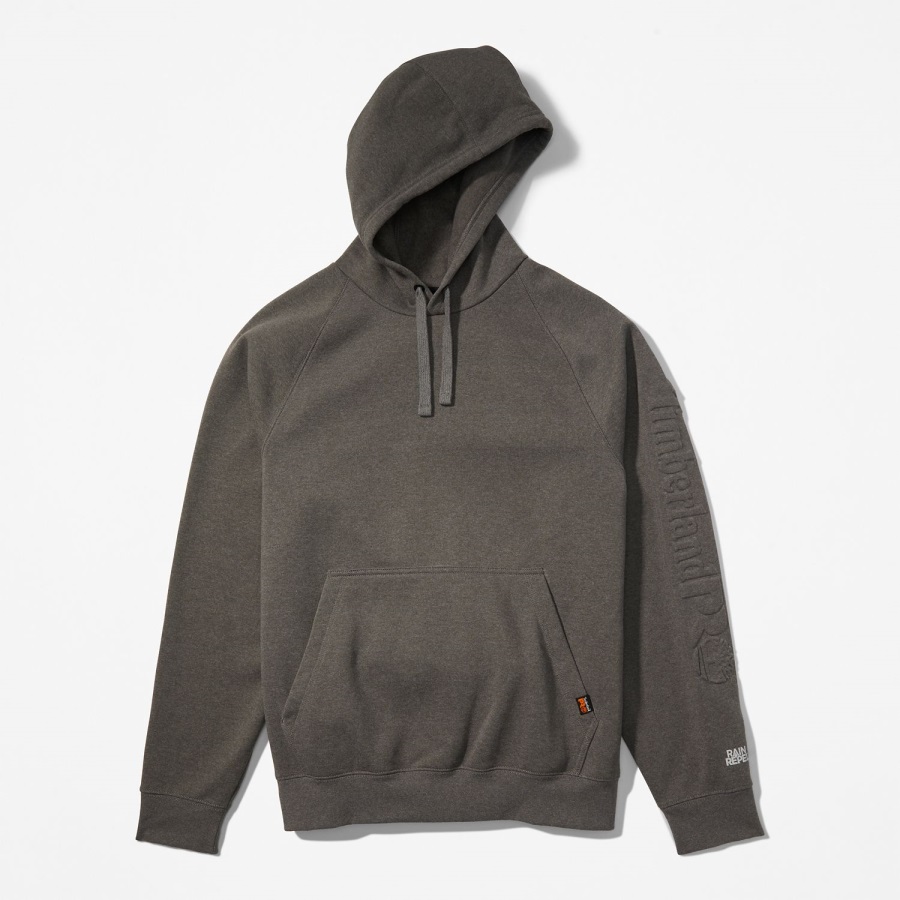 Dark Charcoal Heather Timberland Ireland Men's Pro Hood Honcho Sport Embossed Logo Pullover Hoodie