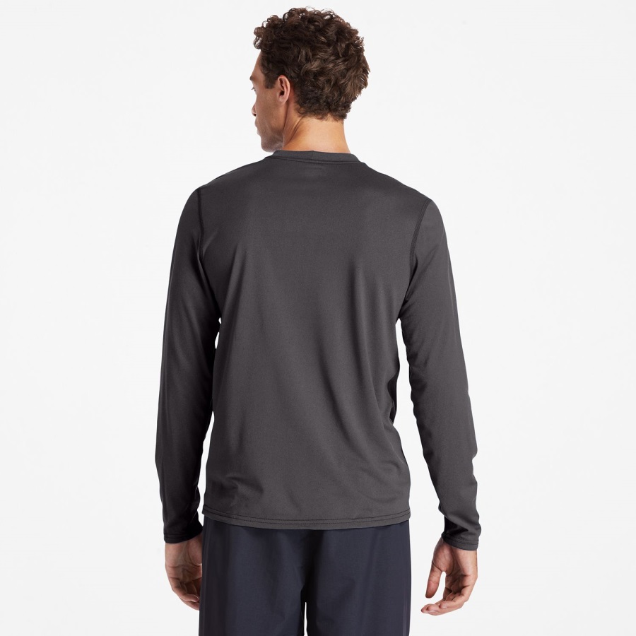 Dark Charcoal Heather Timberland Ireland Men's Pro Wicking Good Sport Long-Sleeve T-Shirt