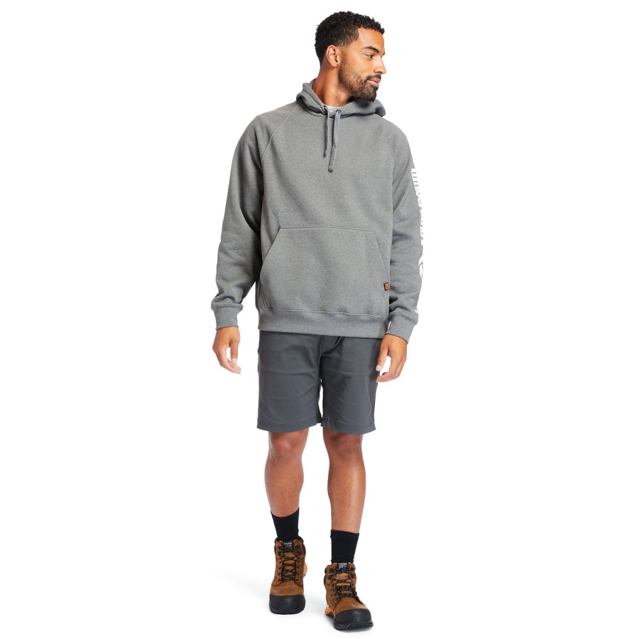 Dark Charcoal Heather-White Men's Pro Hood Honcho Sport Hoodie Timberland Ireland