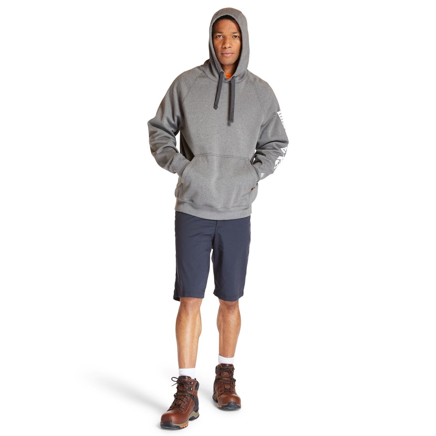 Dark Charcoal Heather-White Men's Pro Hood Honcho Sport Hoodie Timberland Ireland
