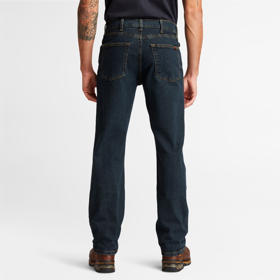 Dark Denim Timberland Ireland Men's Grit-N-Grind Flex Denim Work Jeans