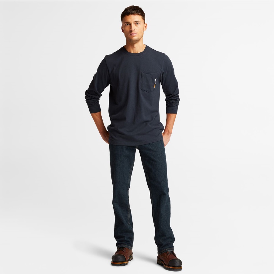 Dark Denim Timberland Ireland Men's Grit-N-Grind Flex Denim Work Jeans