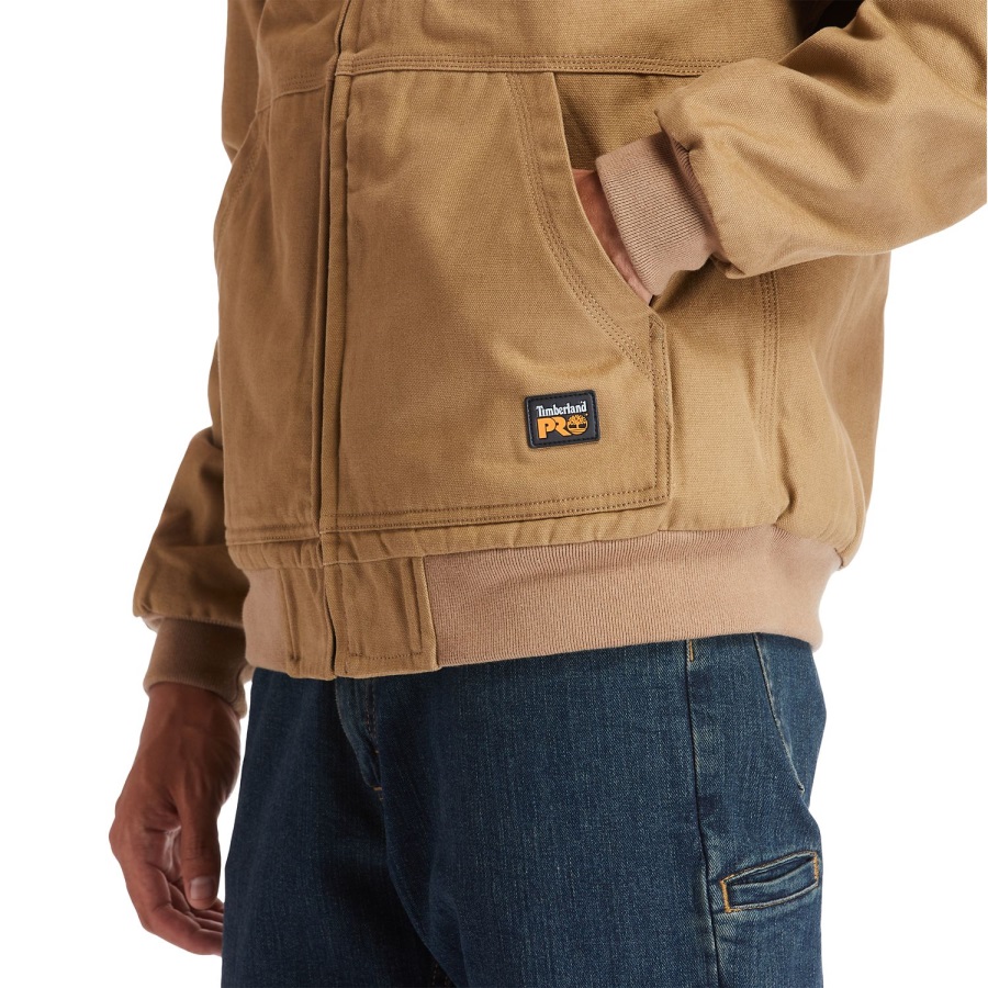 Dark Wheat Men's Gritman Lined Hooded Canvas Jacket Timberland Ireland