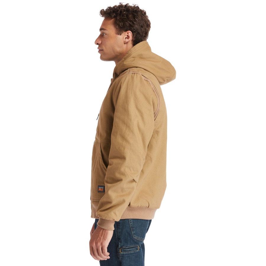 Dark Wheat Men's Gritman Lined Hooded Canvas Jacket Timberland Ireland