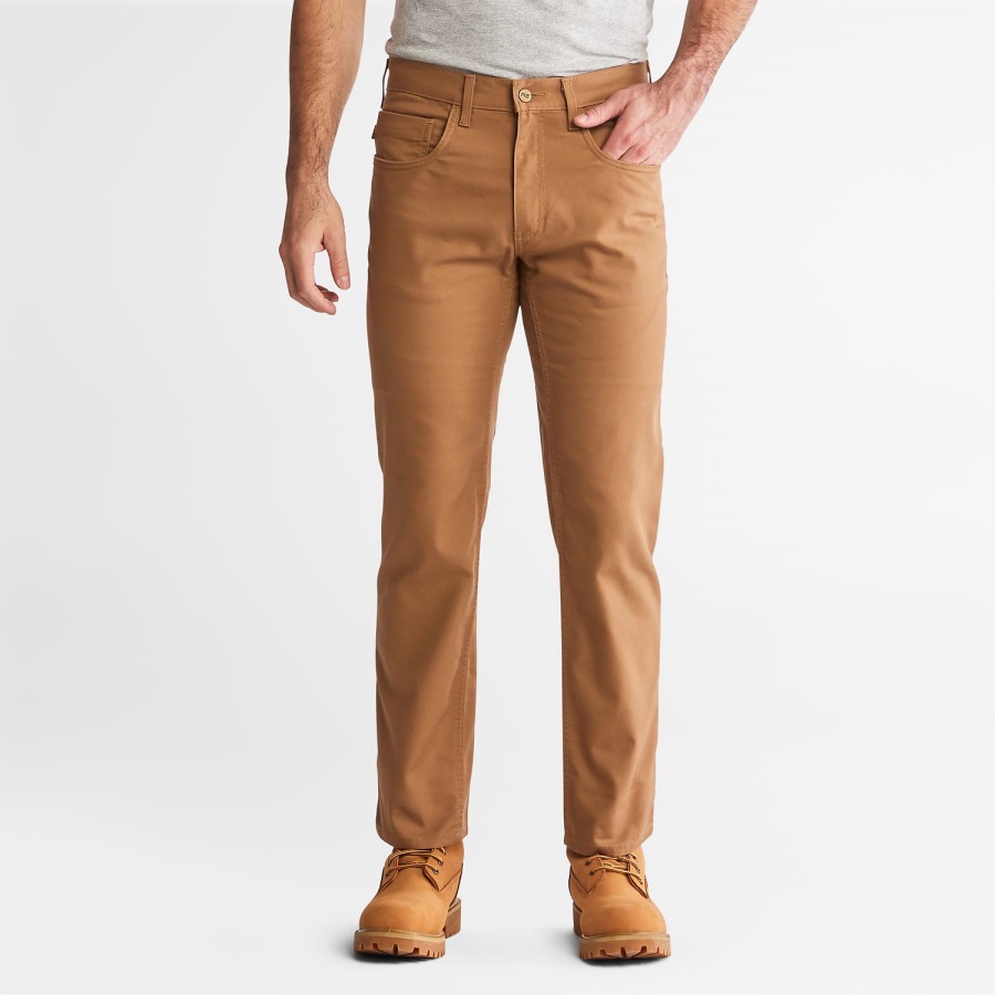 Dark Wheat Men's Pro Ironhide Flex Canvas Work Pants Timberland Ireland