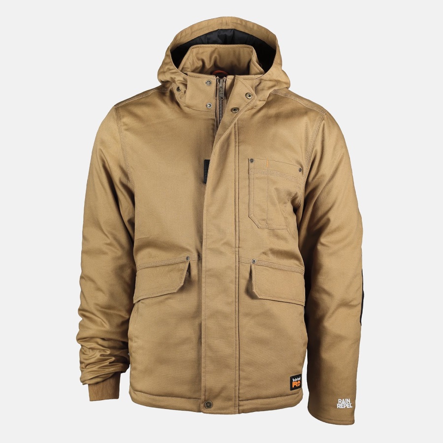 Dark Wheat Timberland Ireland Men's Pro Ironhide Insulated Hooded Jacket