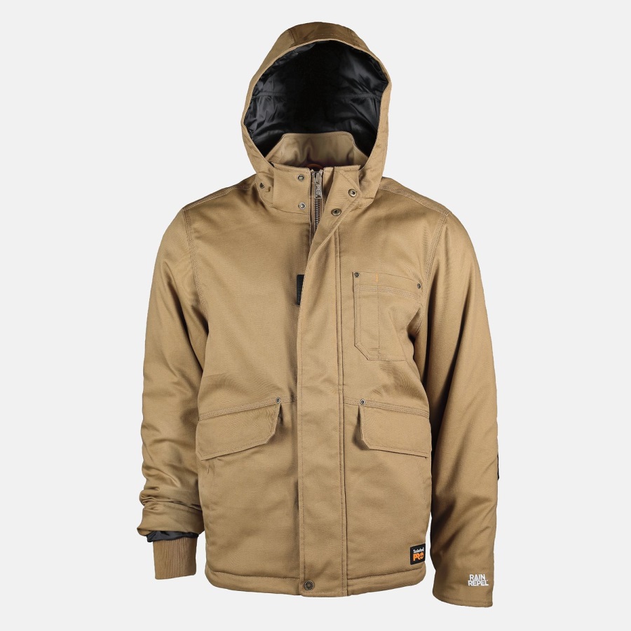 Dark Wheat Timberland Ireland Men's Pro Ironhide Insulated Hooded Jacket