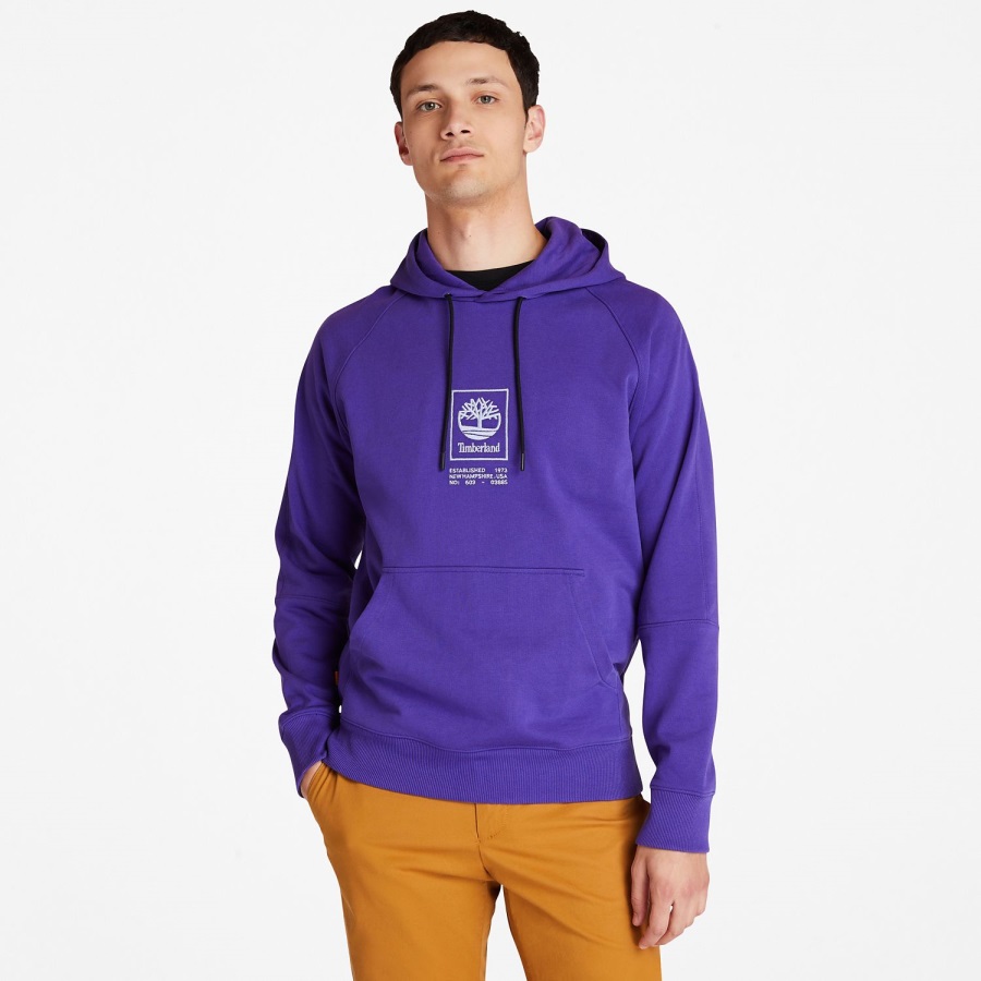 Deep Blue Men's Heavyweight Logo Hoodie Timberland Ireland