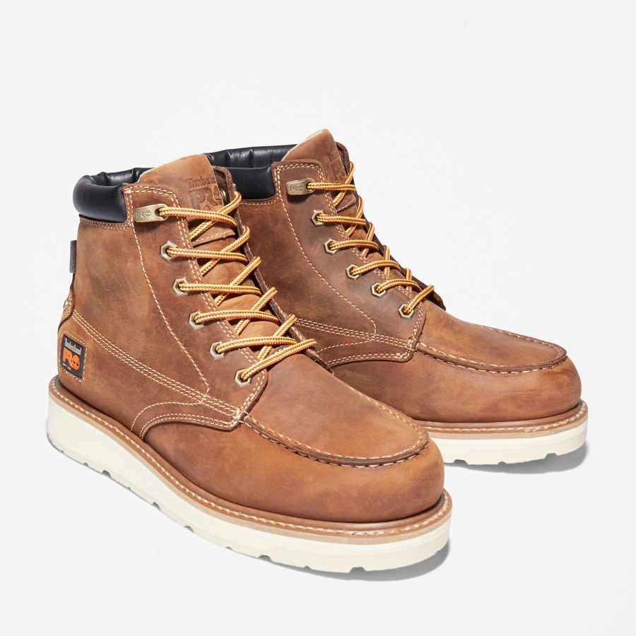 Golden Brown Full-Grain Timberland Ireland Men's Gridworks 6 Alloy Toe Waterproof Work Boot