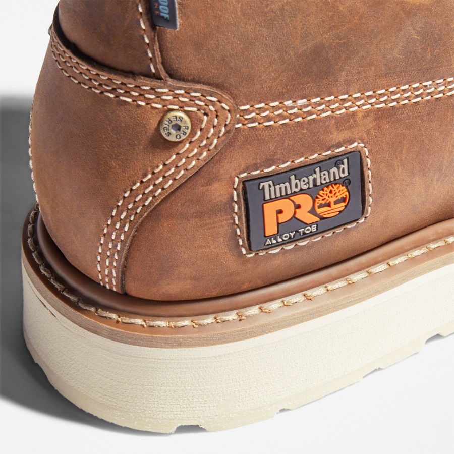 Golden Brown Full-Grain Timberland Ireland Men's Gridworks 6 Alloy Toe Waterproof Work Boot