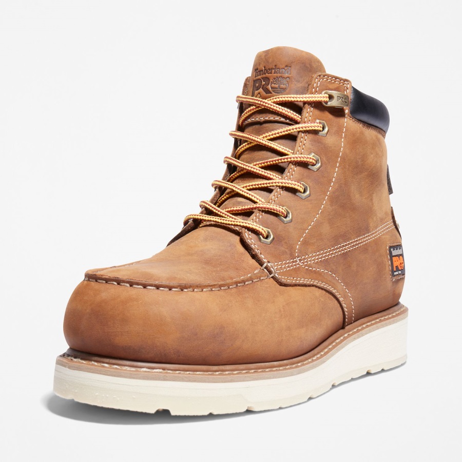 Golden Brown Full-Grain Timberland Ireland Men's Gridworks 6 Alloy Toe Waterproof Work Boot