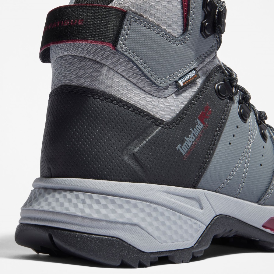 Grey/Purple Timberland Ireland Women's Switchback Waterproof Composite Safety-Toe Work Boots