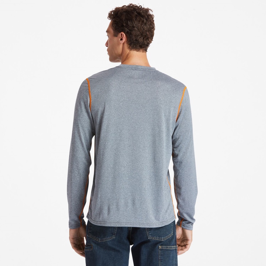 Heather Grey Men's Pro Wicking Good Sport Long-Sleeve T-Shirt Timberland Ireland