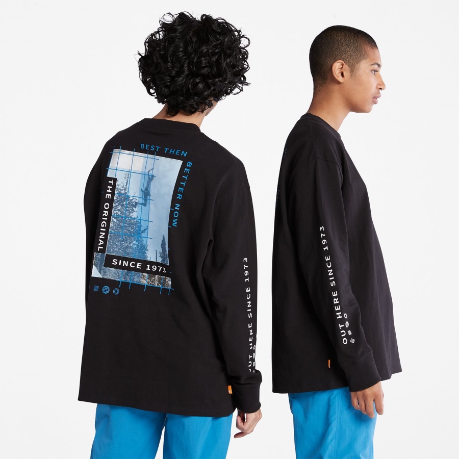 Heavyweight Back-Graphic Long-Sleeve T-Shirt Black Timberland Ireland