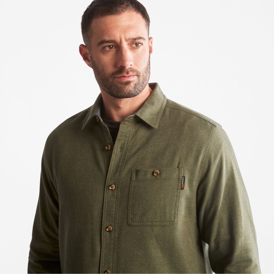 Ivy Green Timberland Ireland Men's Pro Woodfort Midweight Flannel Work Shirt