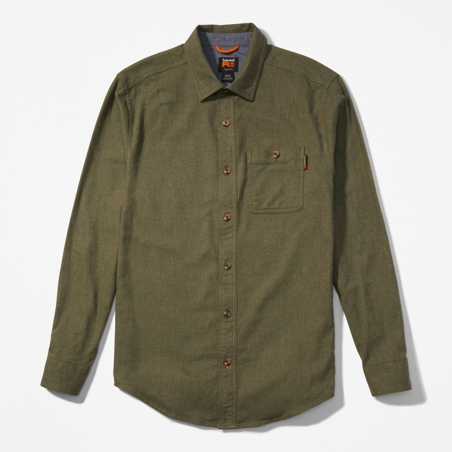Ivy Green Timberland Ireland Men's Pro Woodfort Midweight Flannel Work Shirt
