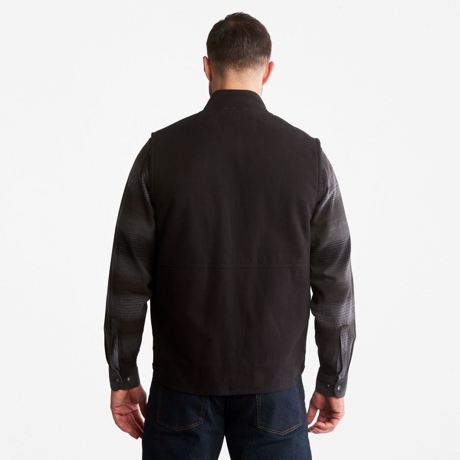 Jet Black Men's Pro Gritman Lined Canvas Vest Timberland Ireland