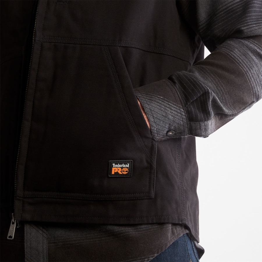 Jet Black Men's Pro Gritman Lined Canvas Vest Timberland Ireland