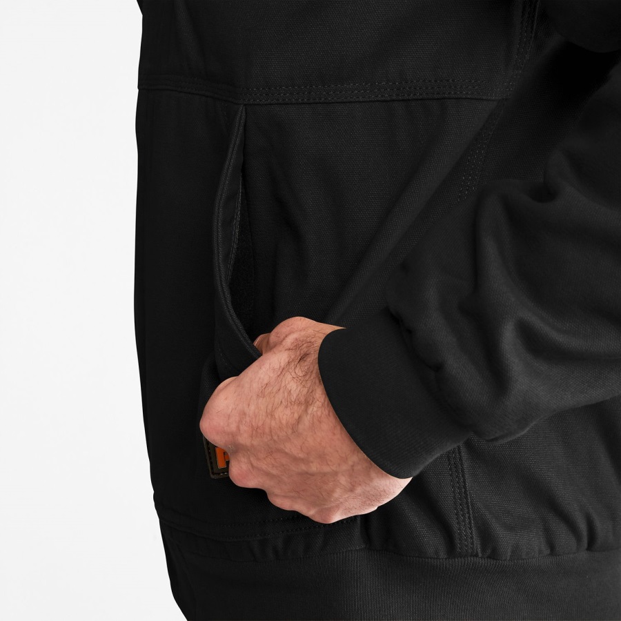 Jet Black Timberland Ireland Men's Gritman Lined Hooded Canvas Jacket