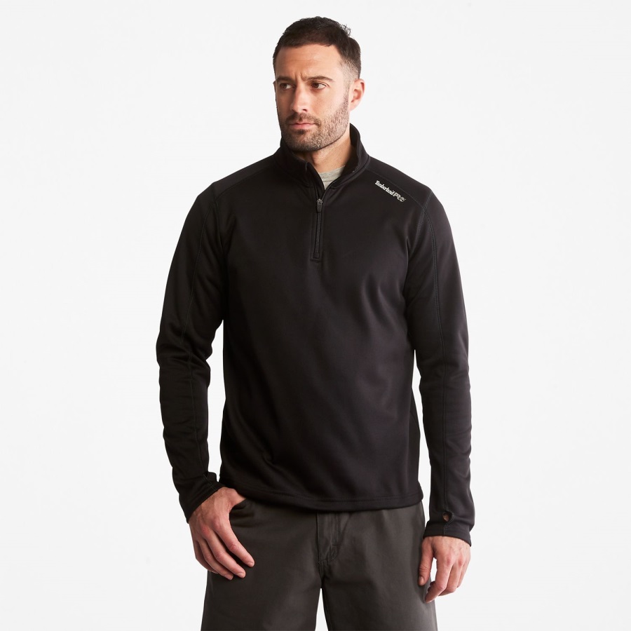 Jet Black Timberland Ireland Men's Pro Understory Quarter-Zip Fleece Shirt