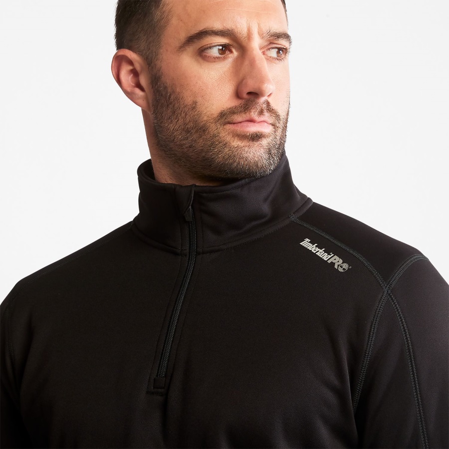 Jet Black Timberland Ireland Men's Pro Understory Quarter-Zip Fleece Shirt