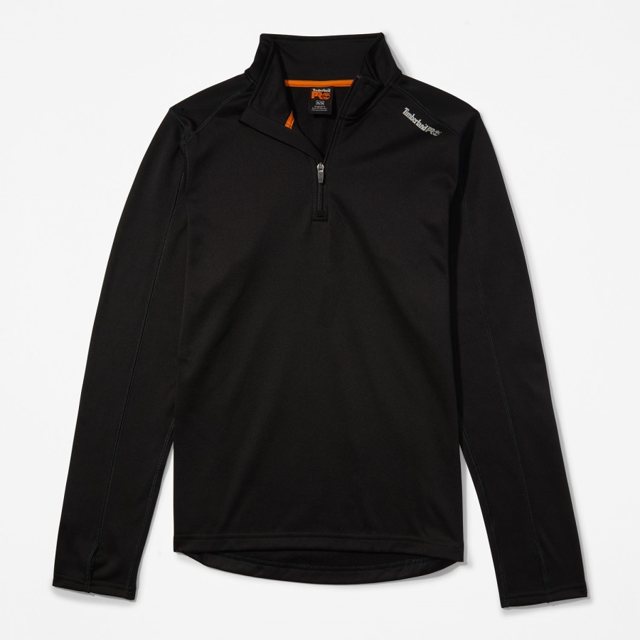 Jet Black Timberland Ireland Men's Pro Understory Quarter-Zip Fleece Shirt