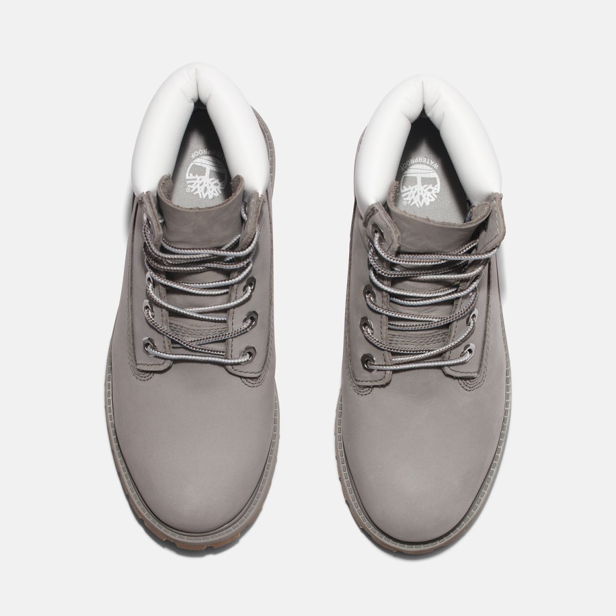 Junior Premium 6-Inch Waterproof Boots Grey Nubuck Timberland Ireland