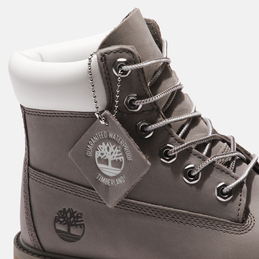 Junior Premium 6-Inch Waterproof Boots Grey Nubuck Timberland Ireland