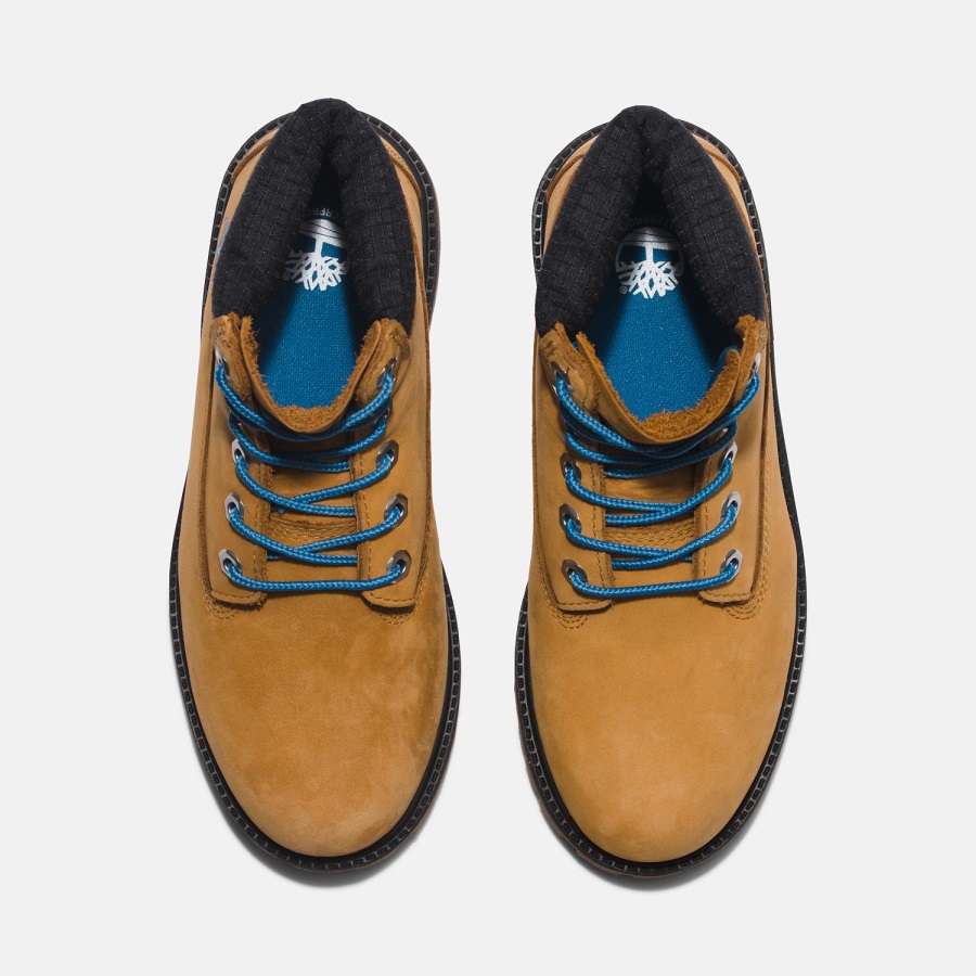 Junior Premium 6-Inch Waterproof Boots Timberland Ireland Wheat Nubuck/Blue
