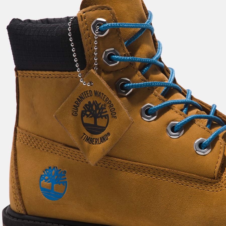 Junior Premium 6-Inch Waterproof Boots Timberland Ireland Wheat Nubuck/Blue