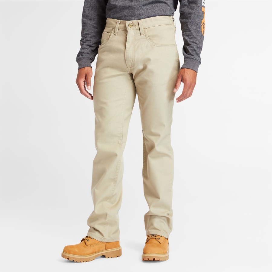 Khaki Timberland Ireland Men's Pro 8 Series Flex Canvas Work Pant