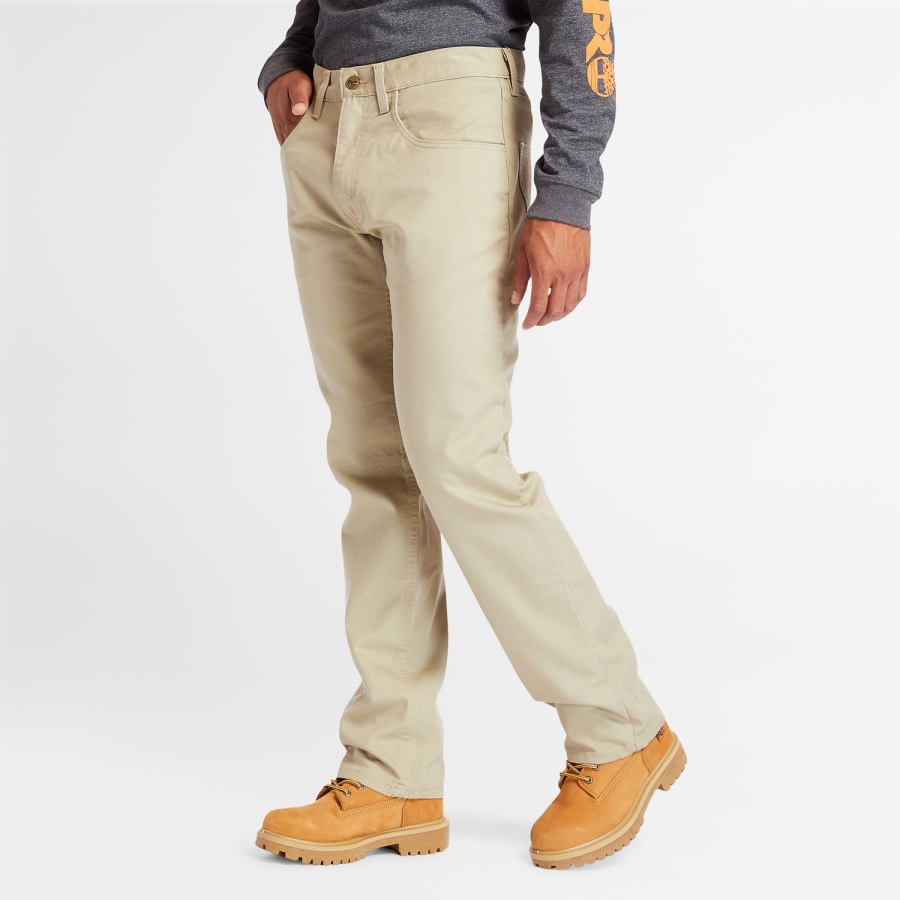 Khaki Timberland Ireland Men's Pro 8 Series Flex Canvas Work Pant
